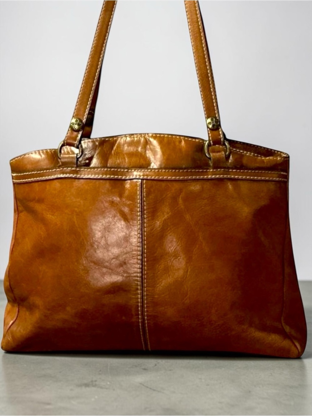 Patricia Nash Florence Tooled Rose Poppy Leather Tote Brown P53207